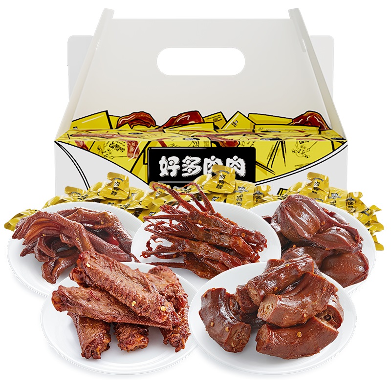 周黑鸭 好多肉肉大礼包 武汉特产食品 真空小吃 零食礼盒500g 