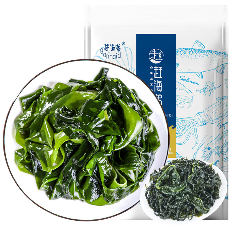 赶海弟 裙带菜500g 半干盐渍裙带菜嫩叶 薄海带芽 高泡发海白菜 海木耳 