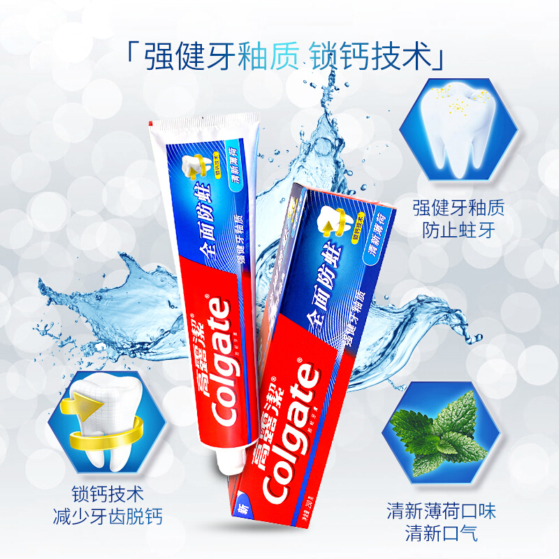 高露洁（Colgate） 全面防蛀清新薄荷牙膏 250g 清新口气（新老包装随机