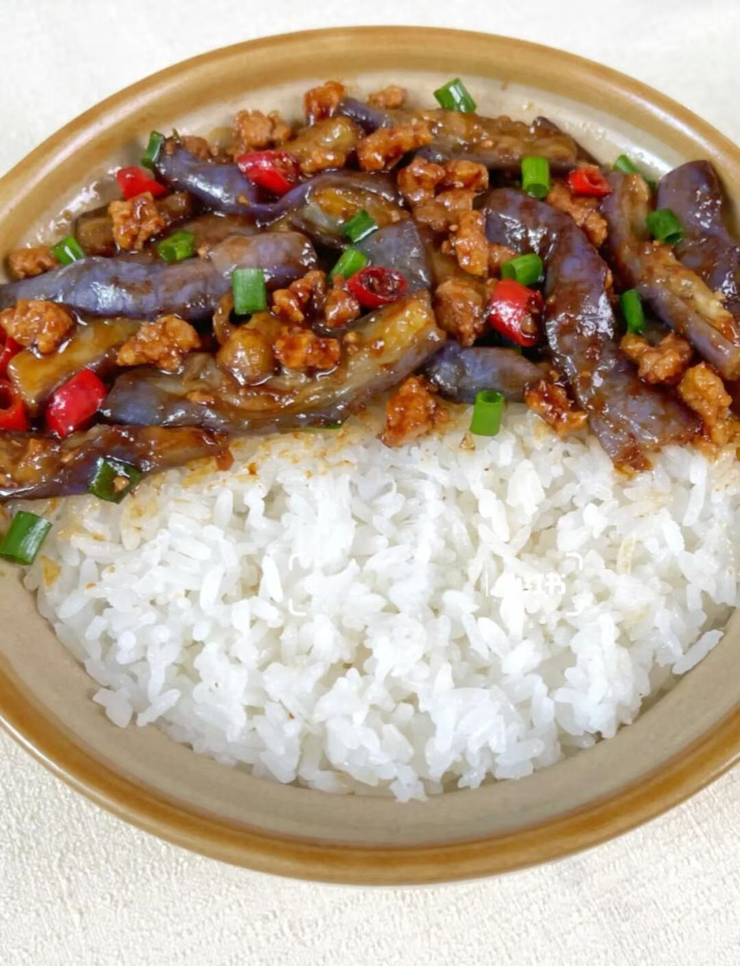 肉沫茄子盖浇饭