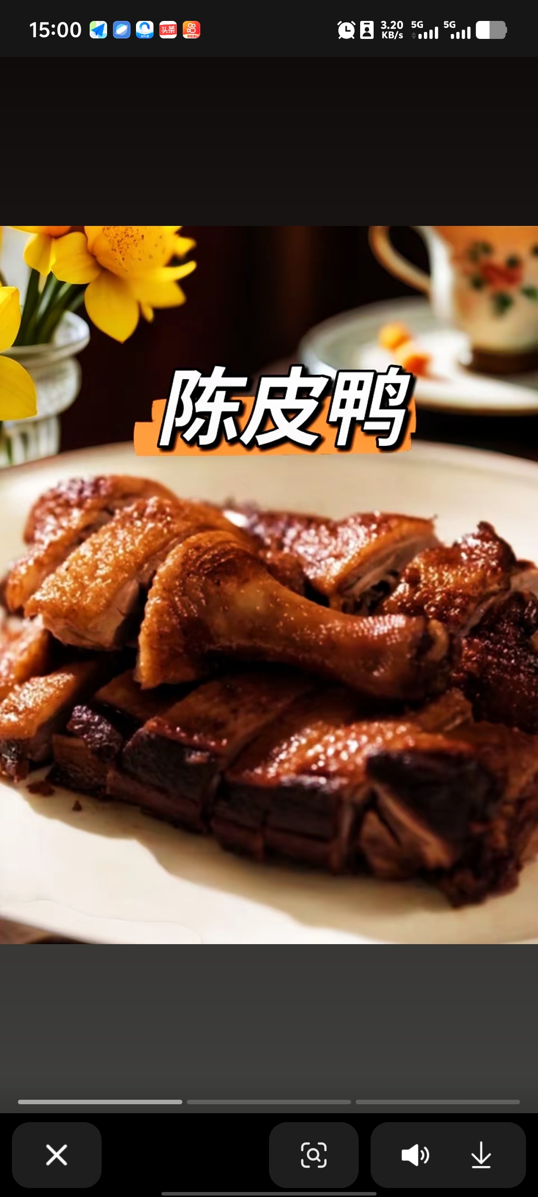 陈皮鸭+三个素菜+米饭（素菜备注）