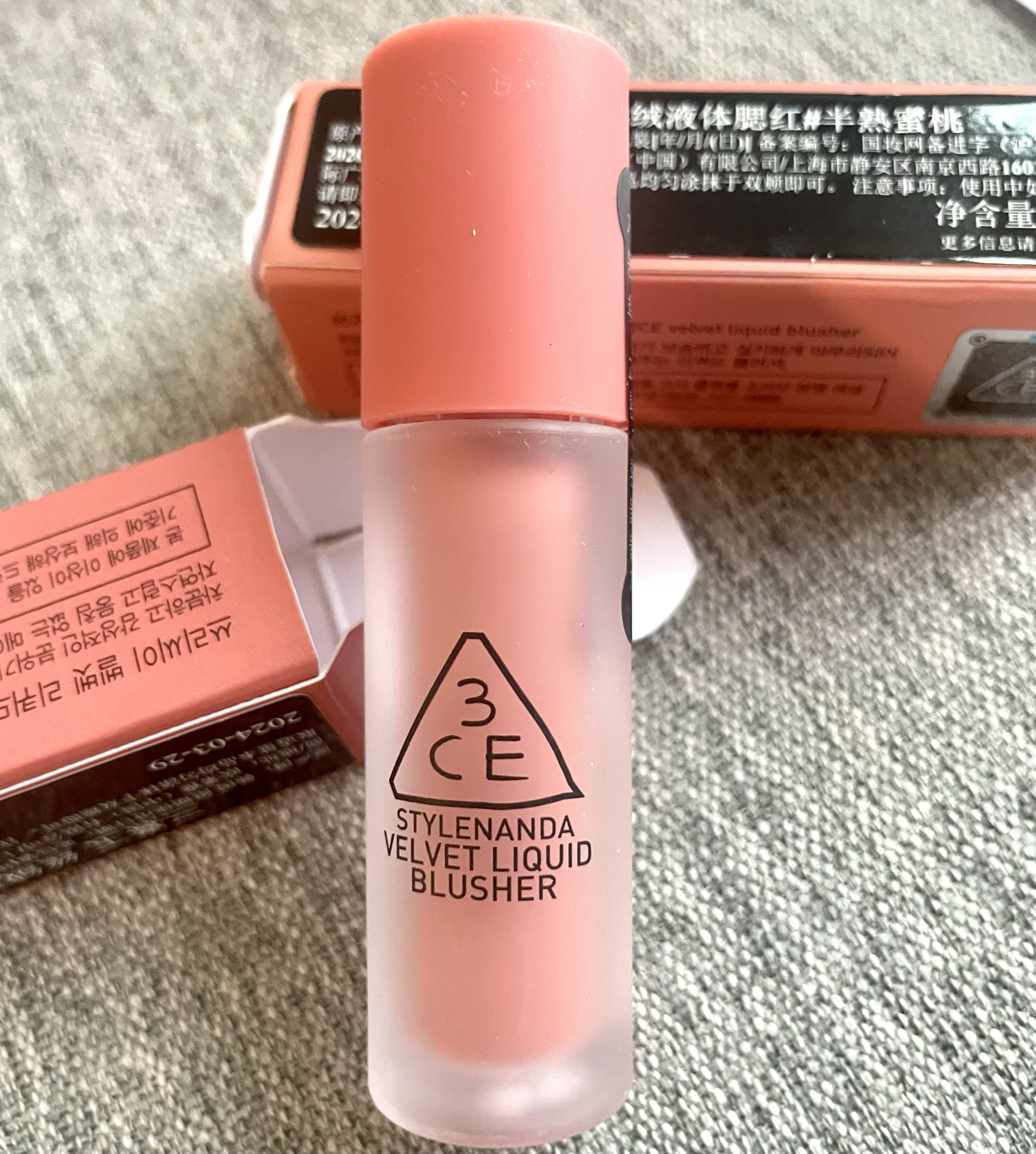 大牌清仓价3CE三熹玉丝绒腮红半熟蜜桃特价女中小样玫瑰红茶