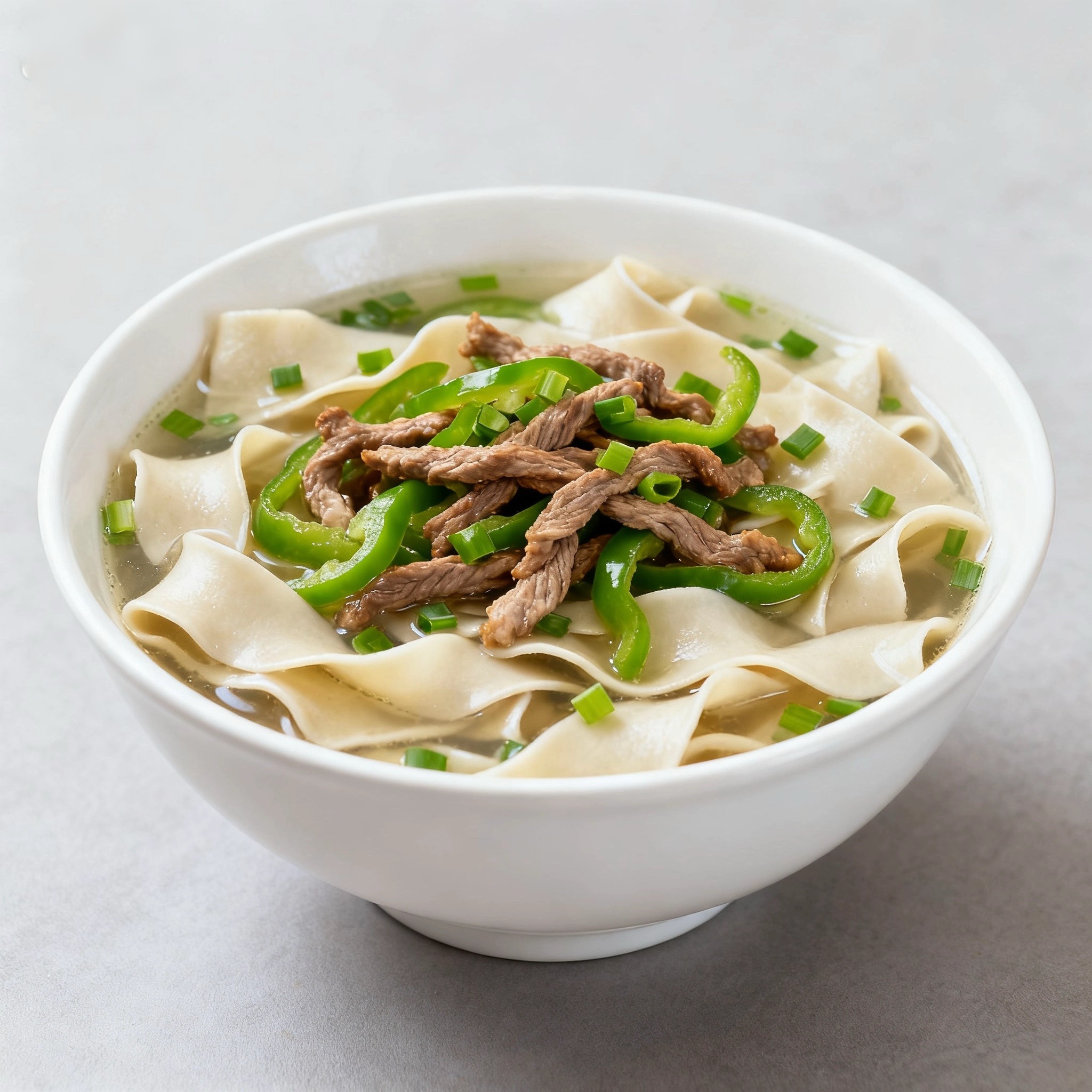 青椒肉丝刀削面