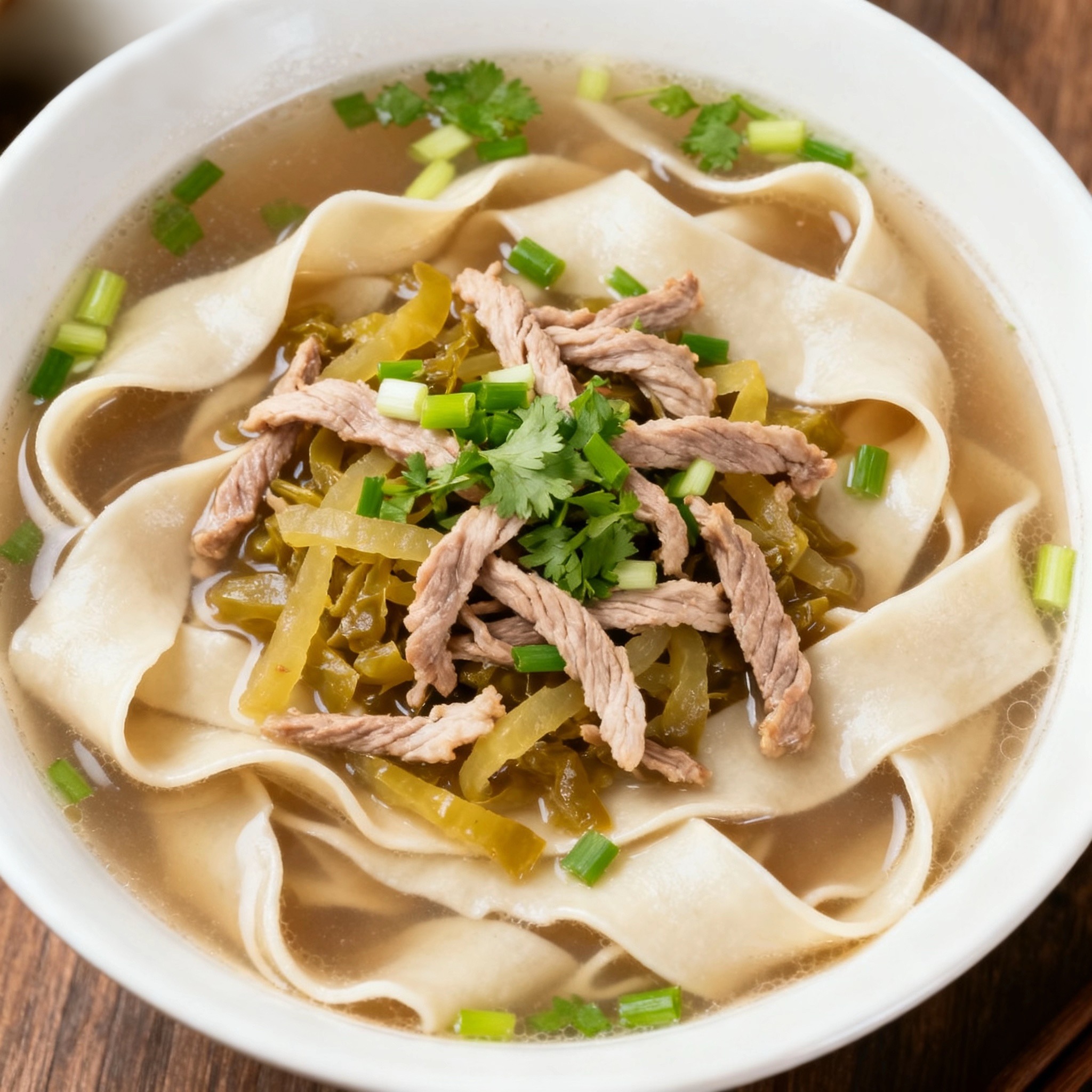 榨菜肉丝刀削面