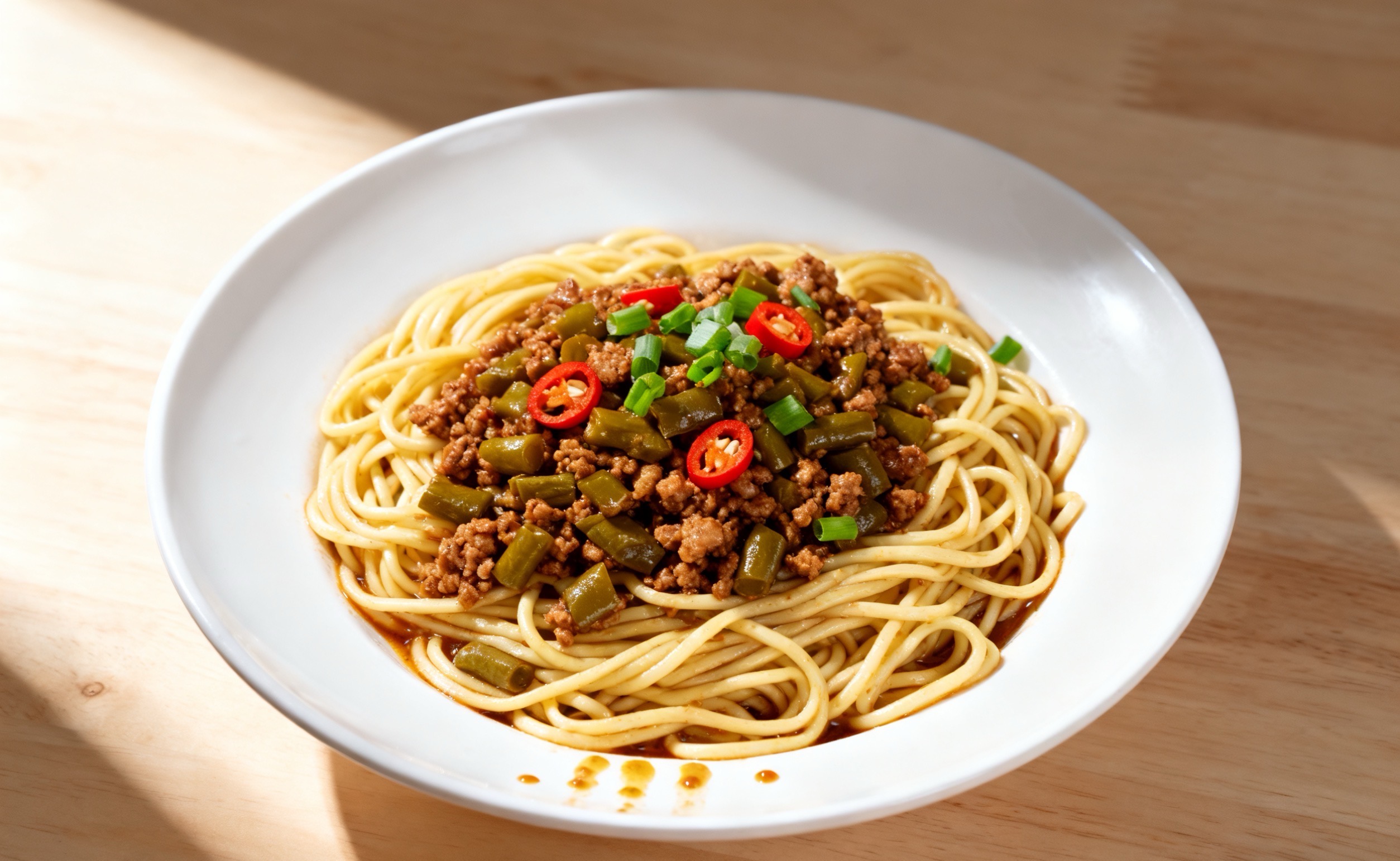 酸豆角肉沫拌面/宽粉/米线