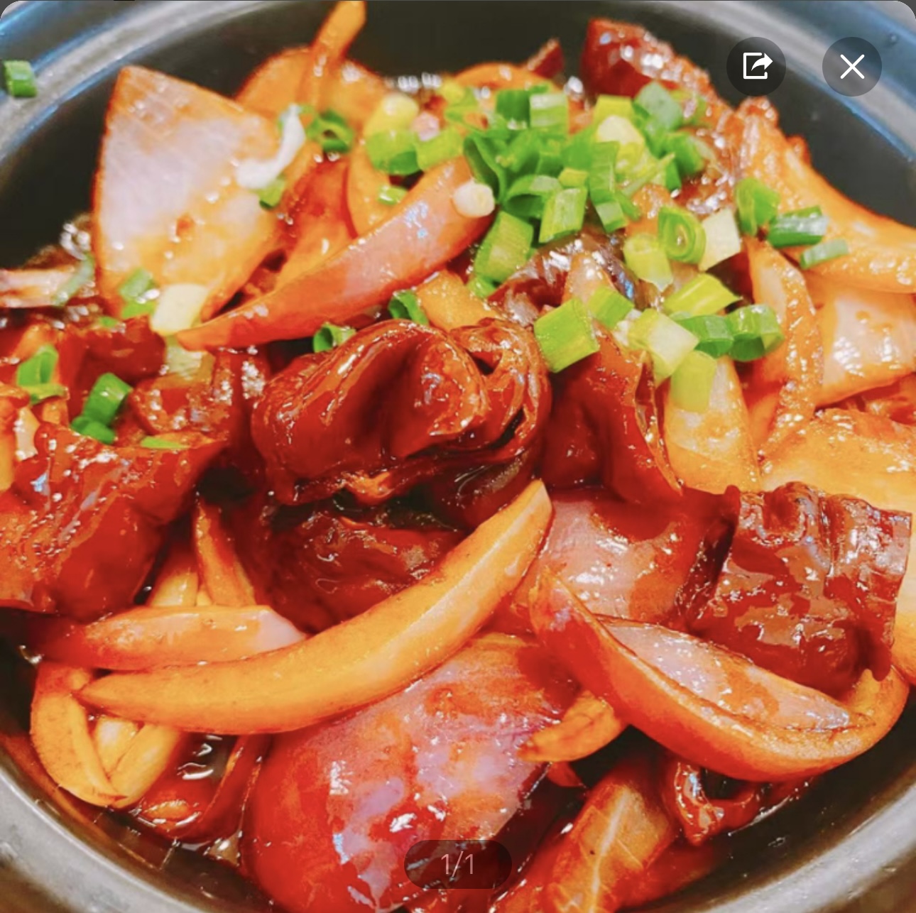 洋葱肉片煲+米饭