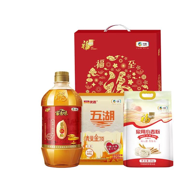 福临门家用小麦粉2Kg
福临门家乡味传承土榨花生油1.2L
中粮五诂湖清曼金顶大米500g（500g大米会根据库存调整）