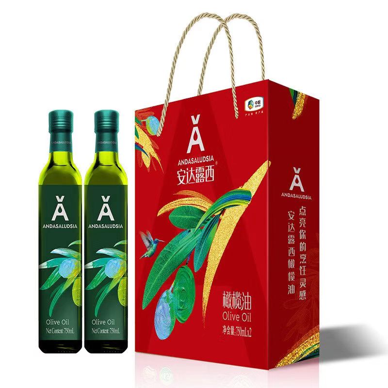 中粮 宀安达露西亚纯正橄榄油礼盒750ml*2