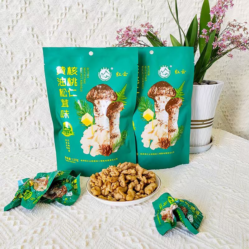 黄油松茸味核桃仁（120g/袋）36袋/件
  3袋*120g起售