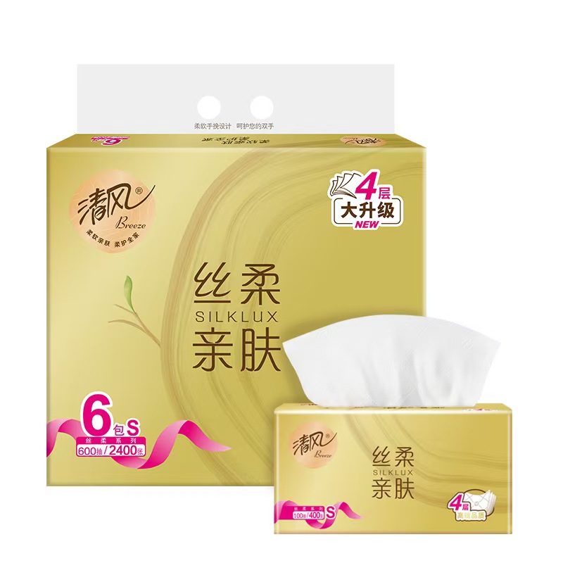 清风丝柔金装4层100抽/包*6包抽取式面巾纸 BR62S7J
2包起售