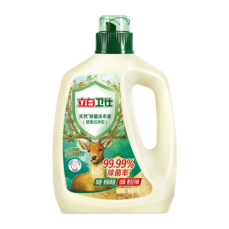 立白卫仕天然除菌洗衣液运动去汗味除菌率99.99%青翠茶园淡香洗衣液