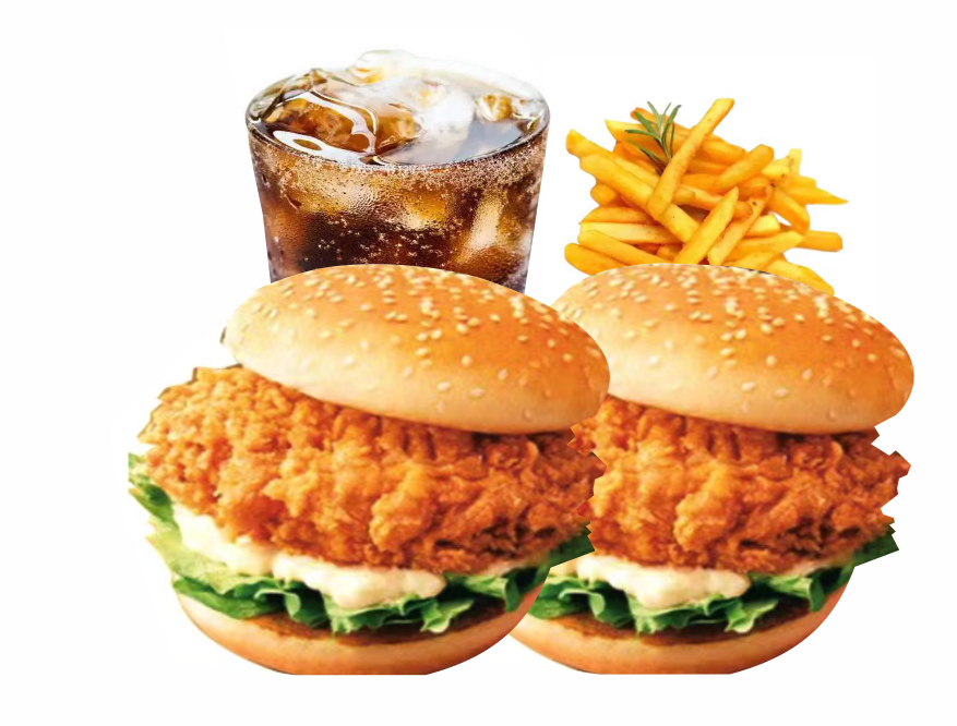 套餐D（香辣鸡腿堡*2+薯条+可乐）